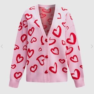 NEW Urban Revivo Heart cardigan sweater Small